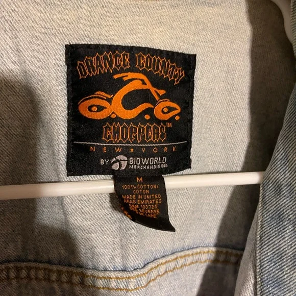 Orange County Choppers Men’s Medium M Denim Jean Jacket Vintage OCC New York - Picture 5 of 6